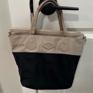 MZ Wallace Mini Soho Tote Crossbody Black & Dune Nylon Bag